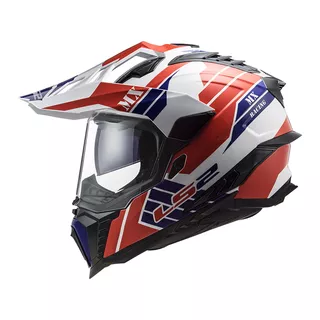 Enduro-Helm LS2 MX701 Explorer Atlantis - Glossy Red White Blue