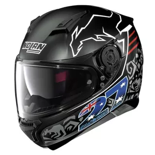 Nolan N87 Iconic Replica 33 C. Stoner Flat Black Motorradhelm - schwarz und Grafik