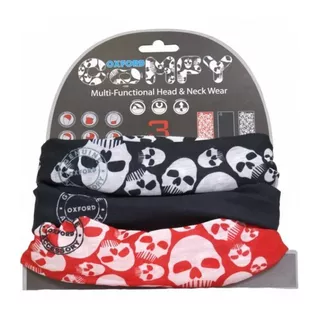 Univerzálny multifunkčný nákrčník Oxford Comfy 3-pack - Skulls