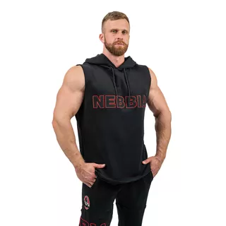 Bluza bez rękawów z kapturem Nebbia Iron Beast 710 - Czarny