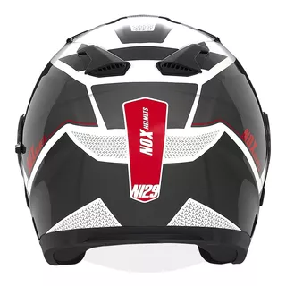 Motorcycle Helmet NOX N129 Triom White/Red