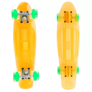 Pennyboard Maronad Retro Transparent W/ Light Up Wheels - White - Orange