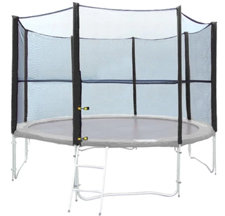 Zaščitna mreža za trampolin inSPORTline 366 cm - za navlečenje na 8 cevi - črna - črna