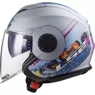 Motorcycle Helmet LS2 OF570 Verso Spring Matt Silver Blue