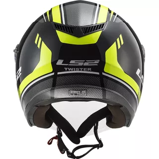 LS2 OF573 Twister II Flix Motorradhelm - Black H-V Yellow