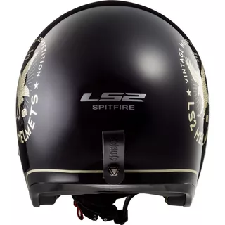 Motorcycle Helmet LS2 OF599 Spitfire Flier Black Gold