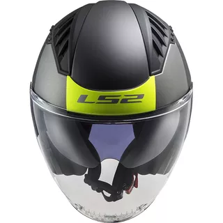 Motorcycle Helmet LS2 OF600 Copter Urbane - Matt Black H-V Yellow