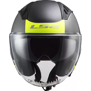 Motorcycle Helmet LS2 OF600 Copter Urbane - Matt Black H-V Yellow