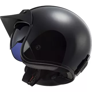 Open Face Motorcycle Helmet LS2 OF601 Bob Solid - Matt Black