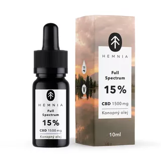 Konopný olej Hemnia Full Spectrum CBD 15%, 1500 mg, 10 ml