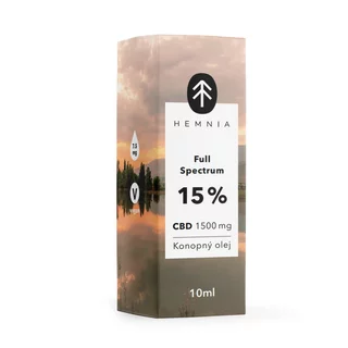 Konopný olej Hemnia Full Spectrum CBD 15%, 1500 mg, 10 ml
