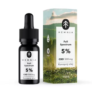 Konopný olej Hemnia Full Spectrum CBD 5%, 500 mg, 10 ml