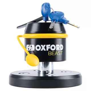 Zámok s integrovanou podlahovou kotvou Oxford Beast Floor Lock čierno-žltý