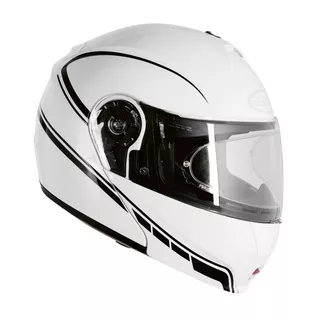 Motorcycle Helmet Ozone FP-01 - Black - White-Black