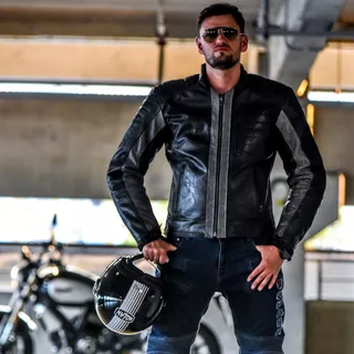 Pánská kožená moto bunda Spark Hector - S