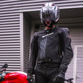 Pánská kožená moto bunda Spark ProComp - 5XL