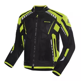 Férfi textil motoros kabát Spark Athmos - fekete-fluo