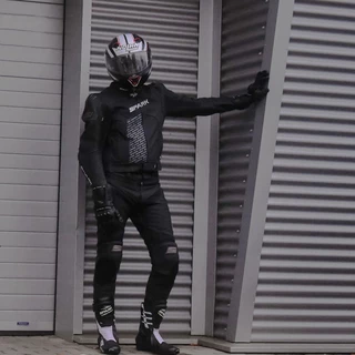 Men’s Leather Moto Jacket Spark ProComp - Black