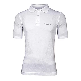 Pánské thermo polo tričko Brubeck PRESTIGE s límečkem - bílá - bílá