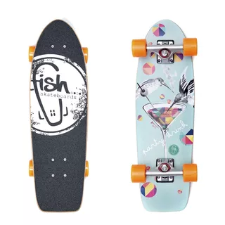Mini longboard Fish Old School Cruiser Party 26" - 2.jakost - Silver-Orange