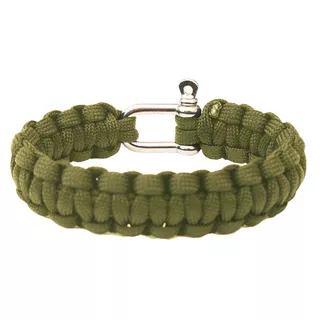 Náramek Highlander Paracord - kovová spona - olivově zelená - olivově zelená