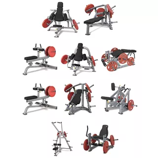 Set von Fitnessgeräten für Zirkeltraining