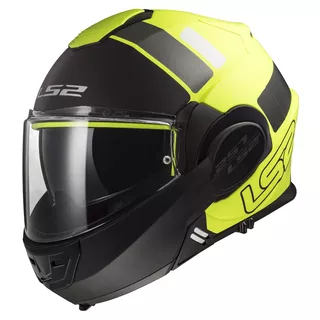 LS2 FF399 Valiant Lumen / H-V Yellow Motorradklapphelm - Line Matt Black H-V Yellow