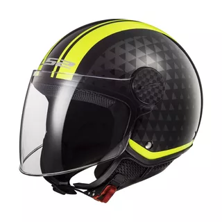 Motoros bukósisak LS2 OF558 Sphere Lux CRUSH BLACK HI VIS YELLOW