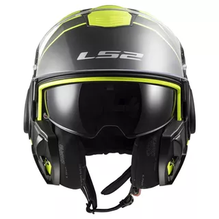 Flip-Up Motorcycle Helmet LS2 FF399 Valiant Lumen / H-V Yellow - Prox Matt Black Titanium