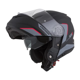 Motorcycle Helmet Cassida Compress 2.0 Refraction - Black Matte/Grey/Red