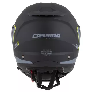 Motorcycle Helmet Cassida Compress 2.0 Refraction - Black Matte/Grey/Fluo Yellow