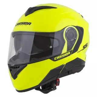 Motorcycle Helmet Cassida Compress 2.0 Refraction - Fluo Yellow/Black/Grey