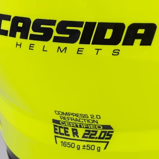 Motorcycle Helmet Cassida Compress 2.0 Refraction - Fluo Yellow/Black/Grey