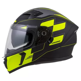 Moto přilba Cassida Integral 3.0 RoxoR - černá matná/žlutá fluo/šedá