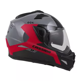 Motorcycle Helmet Cassida Tour 1.1 Spectre - Grey/Light Grey/Fluo Yellow/Black