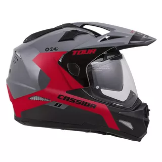 Cassida Tour 1.1 Spectre Motorradhelm - grün army matt/grau/schwarz