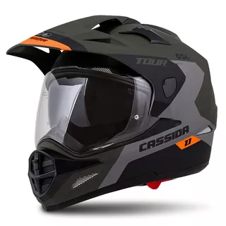 Cassida Tour 1.1 Spectre Motorradhelm - grün army matt/grau/orange/schwarz