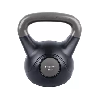 Hantla bitumiczna inSPORTline Kettlebell Dark 9 kg