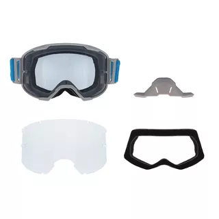 Motokrosové brýle RedBull Spect Strive Panovision, světle šedé matné, plexi kouřové