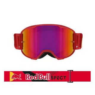 Motocross Goggles Red Bull Spect Strive Panovision, Matte Red, Purple Mirrored Lens