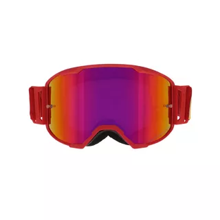 Motocross Goggles Red Bull Spect Strive Panovision, Matte Red, Purple Mirrored Lens