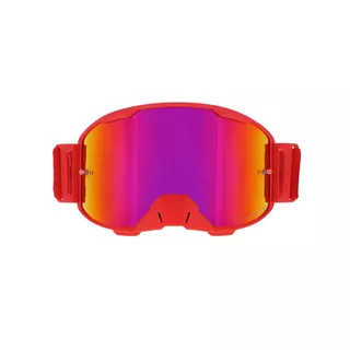 Motocross Goggles Red Bull Spect Strive Panovision, Matte Red, Purple Mirrored Lens