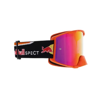 Motokrosové okuliare RedBull Spect Strive, oranžové matné, plexi fialové zrkadlové