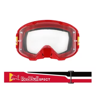 Motocross Goggles Red Bull Spect Strive, Matte Red, Clear Lens