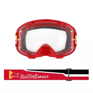 Motokrosové brýle RedBull Spect Strive, červené matné, plexi čiré