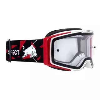 Moto Goggles RedBull Spect Spect Torp, bílé/červené, čiré plexi