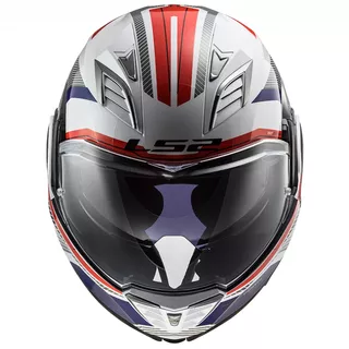 Flip-Up Motorcycle Helmet LS2 FF900 Valiant II Revo P/J - White Red Blue