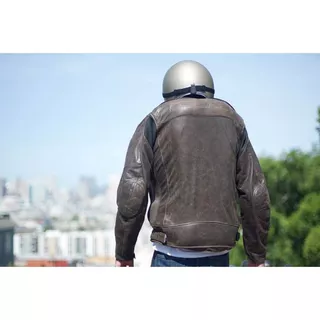 Leather Airbag Jacket Helite Roadster Vintage Brown