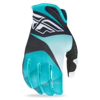 Motorcycle Gloves Fly Racing Lite XVII - Black/White/Turquoise - Black/White/Turquoise