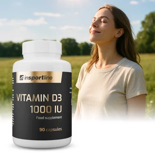 Doplněk stravy inSPORTline Vitamin D3 1000 IU, 90 kapslí